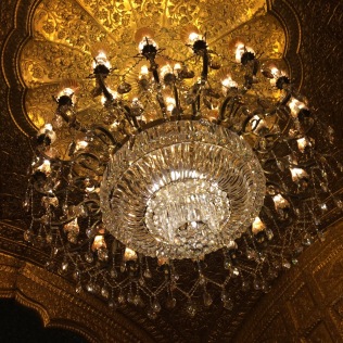 An exquisite chandelier outside the sanctum